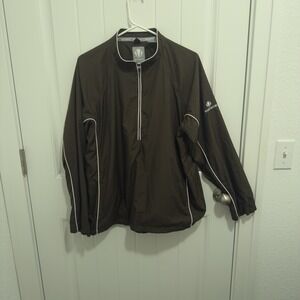 Sunice Women's Pullover Brown 1/4 Zip Golf Jacket Pink Trim Size XL